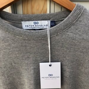 Gray Merino Wool Crewneck Sweater - Peter Manning